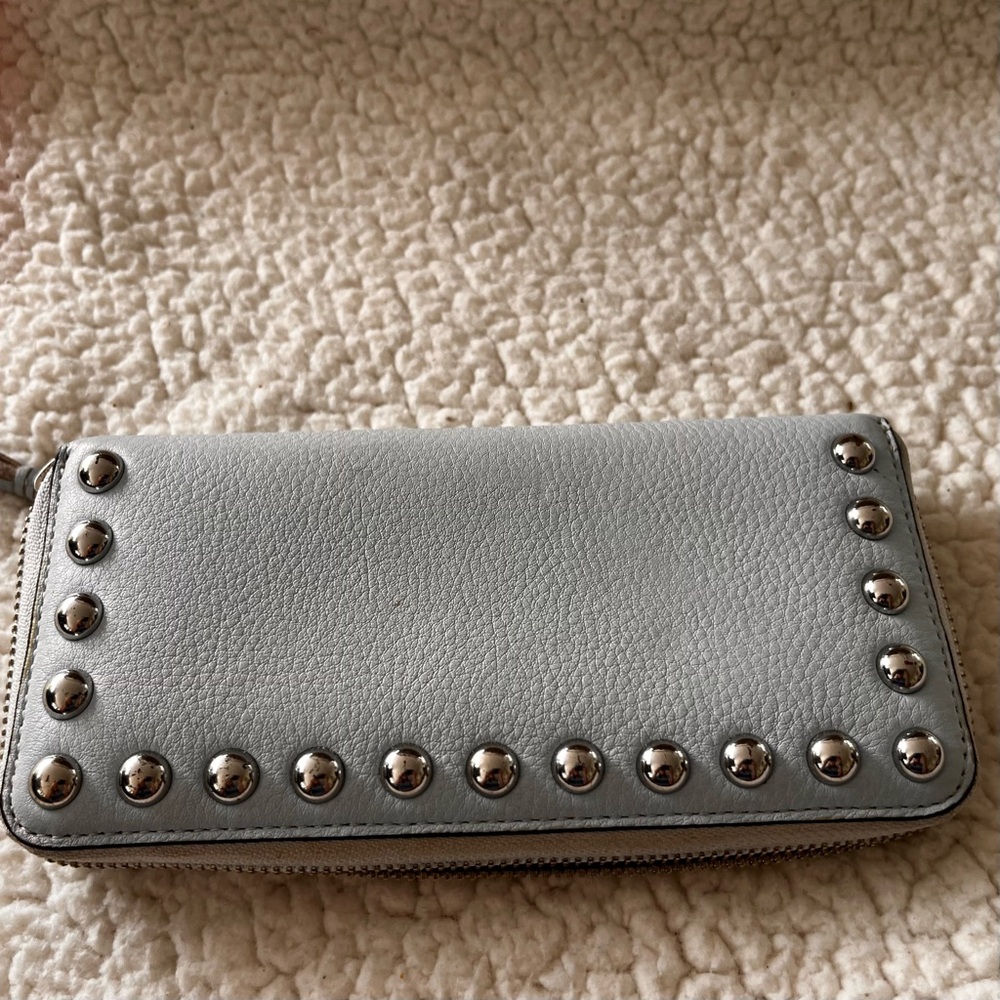 Rebecca minkoff light blue wristlet